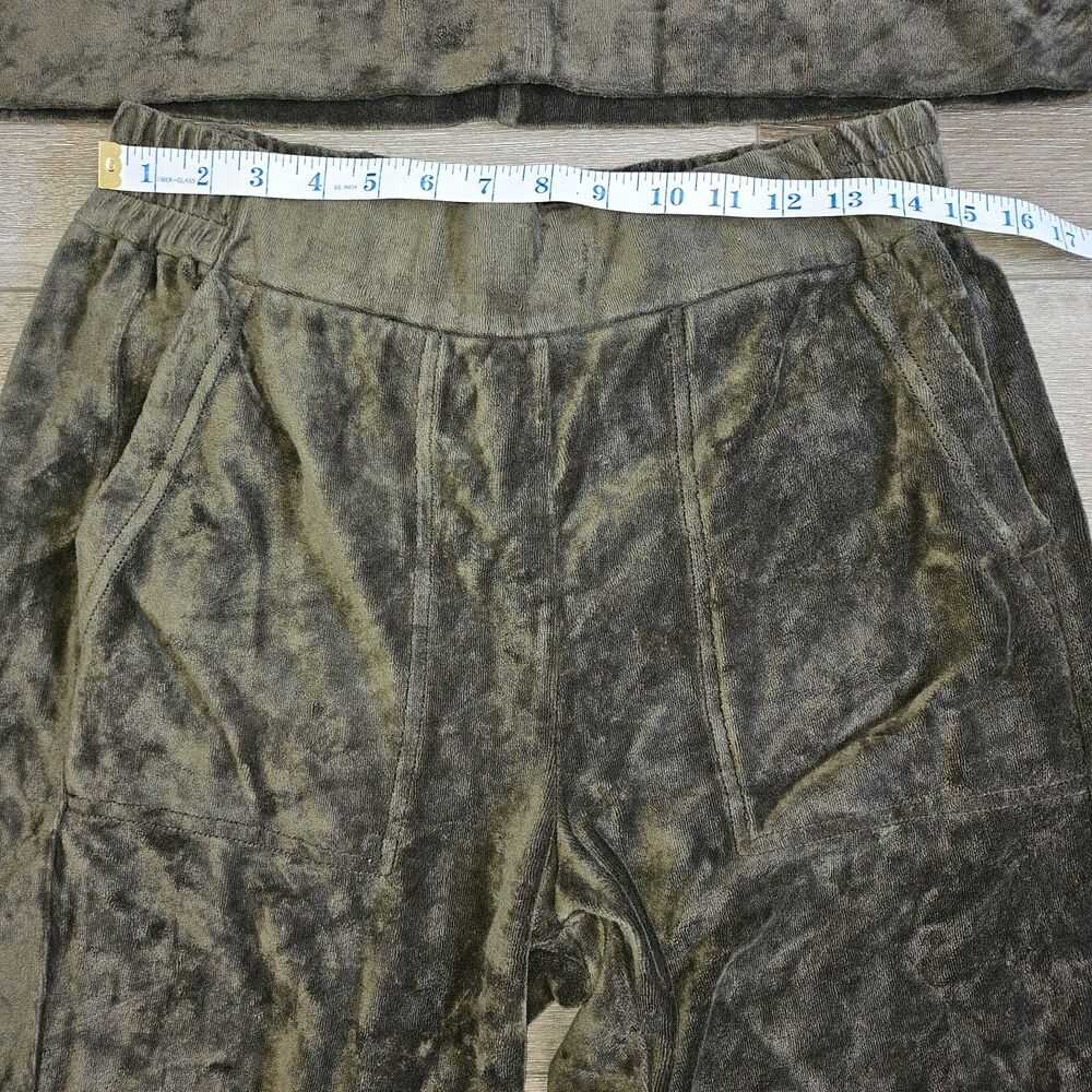 ME+EM Green Velour Track Suit 1/4 Zip Pullover US 8 & Pull on Joggers US 10 - Picture 3 of 11